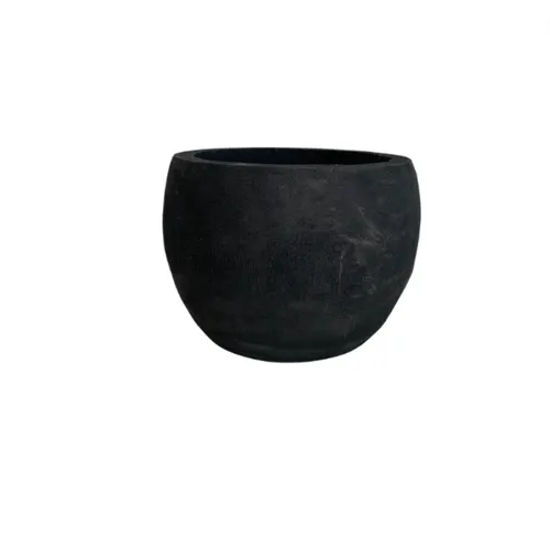 Black wooden planter with plastic sml
