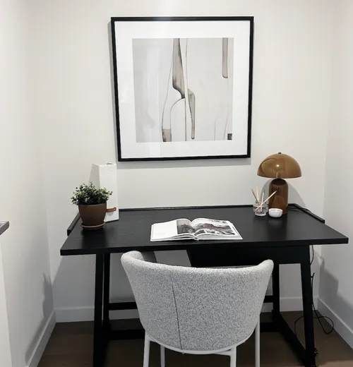 Black Wooden One Draw Desk
