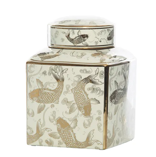 Goldfish ginger jar square