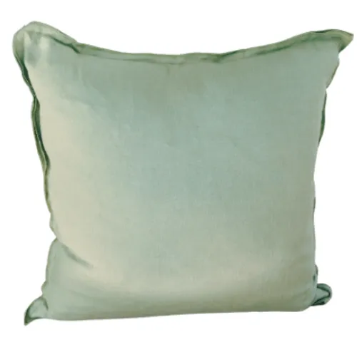 Green Linen plain feather cushion