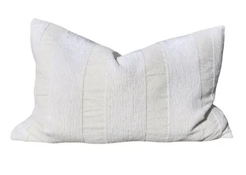 White Corduroy Lumber Cushion 