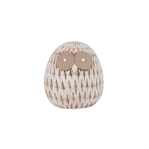 Resin beige owl face large