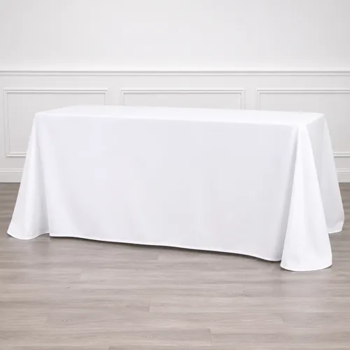 White Polyester Tablecloth – 90