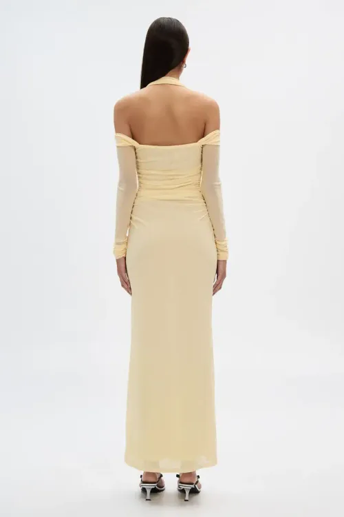 Misha The Sonnet Mesh Dress in Butter SIZE 6