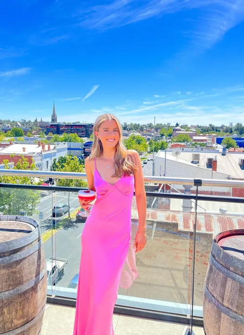 Bec and Bridge Amber V maxi dress in Candy Pink SIZE 6