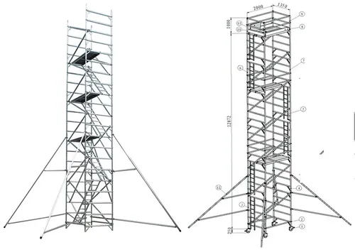 8M Handrail mobile ali tower