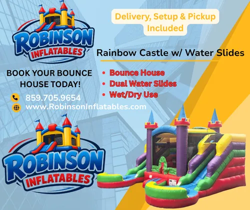 Rainbow Castle with Water Slide