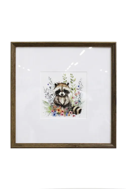 Floral Raccoon Kids Artwork - KAW1107