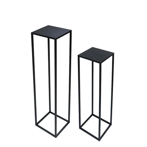 Black Metal Square Plant Stand 