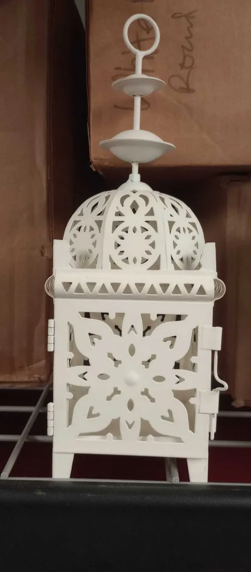 White Filigree Metal Lanterns