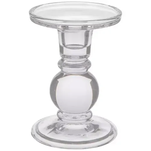 Clear Glass Pillar Candle Holders