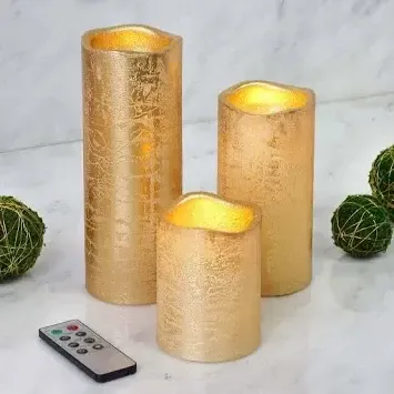 Gold Mercury Pillar Candle