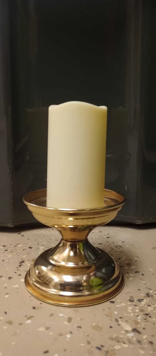 Small Gold Pillar Candle Holder