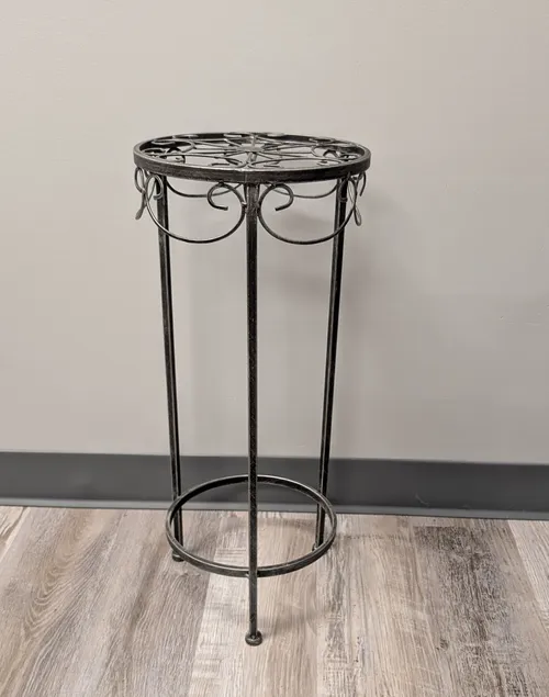 Round Silver Plant Stand