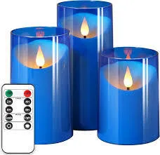Set of 3 Pack LED Glass Votives
