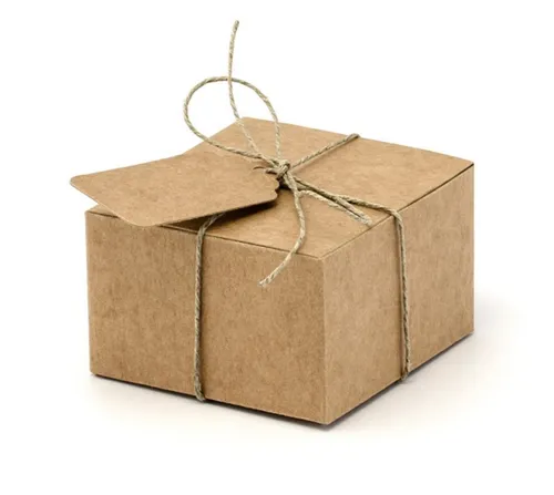 Schachtel mit Anhänger, 6x5,5x3,5cm - 10er Set