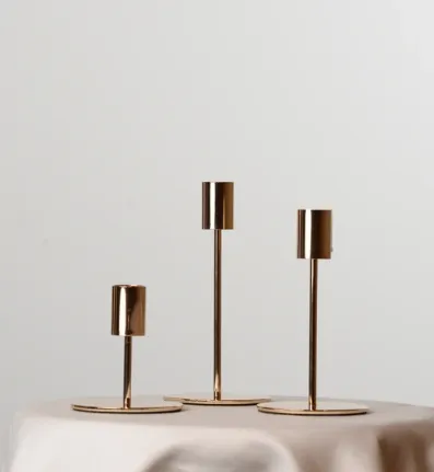 Gold Metal Candle Holders