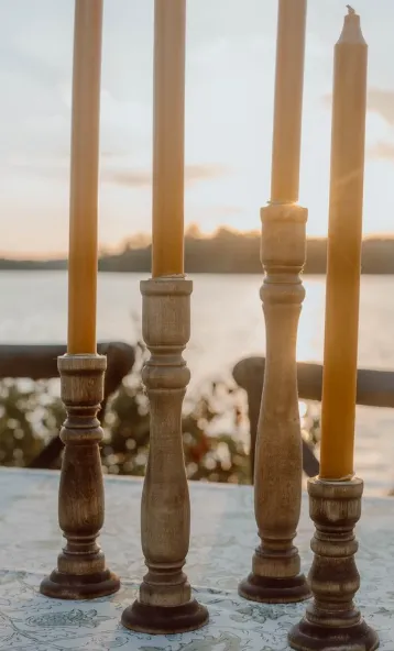 Tanlade Wood Candle Holders