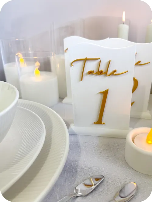 White With Gold Table Numbers ( set ) 