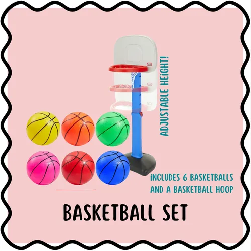 Basketball Set (Adjustable Hoop + Balls)🏀
