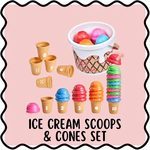 Ice Cream Scoops & Cones Set 🍦