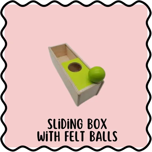 Sliding Box with Felt Balls 🔴