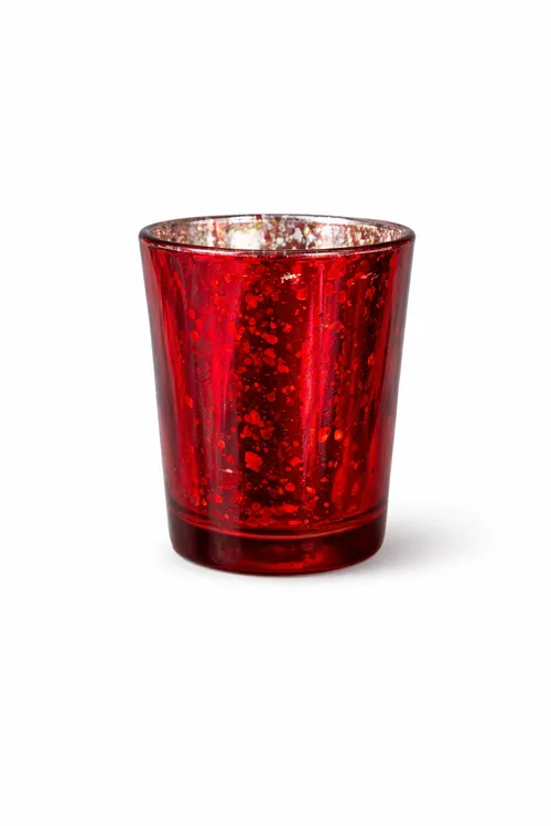 Red Speckled Glass Votive Holders