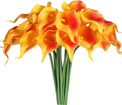 Artificial Calla Lily Fake Flowers-Orange