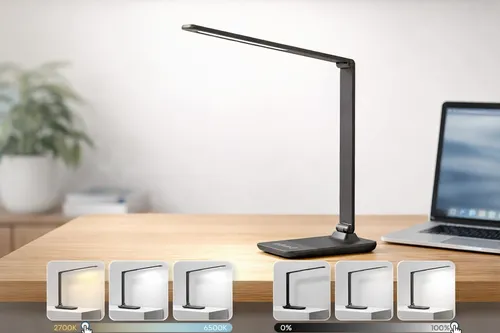 Ambertronix LED Desk Lamp with USB Charging Port