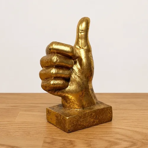 Gold Thumbs Up Hand Sculpture