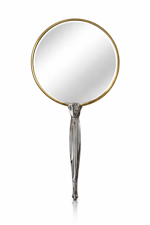 Vintage Round Handheld Mirror for Makeup