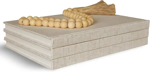 Set of 3 Linen Coffee Table Books