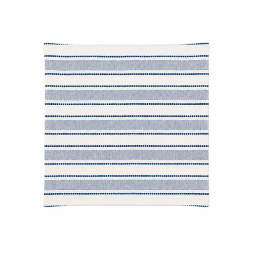 Cream and Blue Striped Pillow Cover