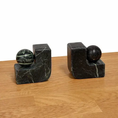 Green Marble Bookends