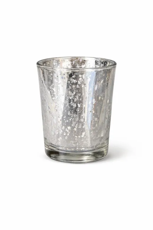 Silver Speckled Glass Votive Holders