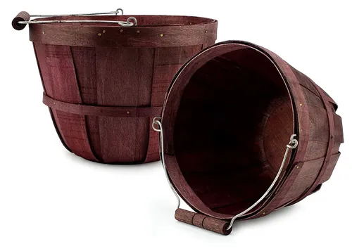 Round Wooden Baskets (Dark Brown)