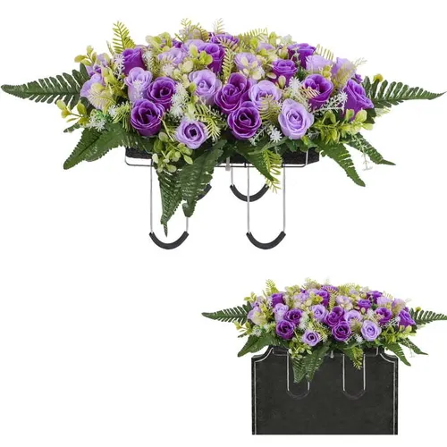 Artificial Silk Rose Purple - Set of 10