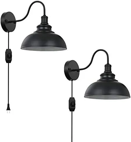 Black Gooseneck Industrial Wall Sconces