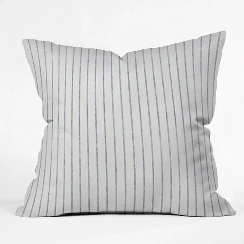 White Blue Striped Pillow Cover