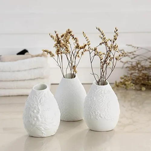 Small White Vase Set
