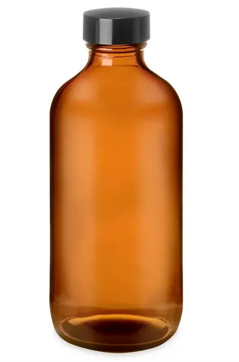 8 oz Amber Boston Bottle