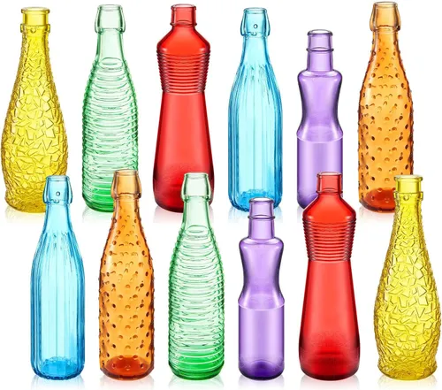 Colored Glass Bottles Colorful Empty Wine Bottles Decorative Glass Bottle