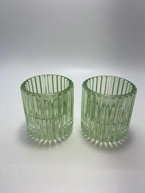 Green Glass Votives 