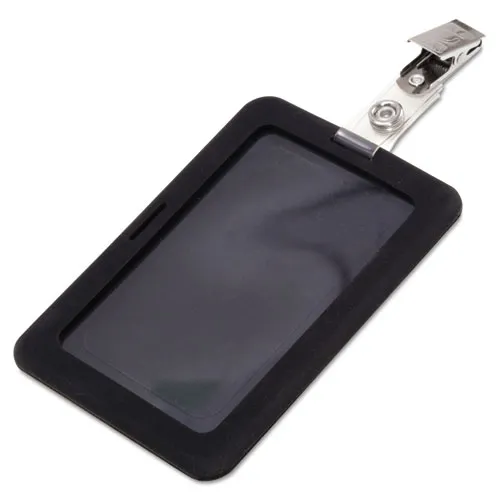 Black Rubberized ID Card Holders