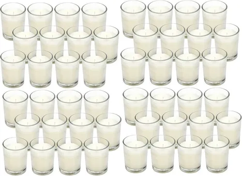 Clear Glass Votive Candles - Set of 48