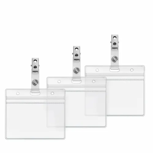 Clear Plastic Horizontal ID Card Holders