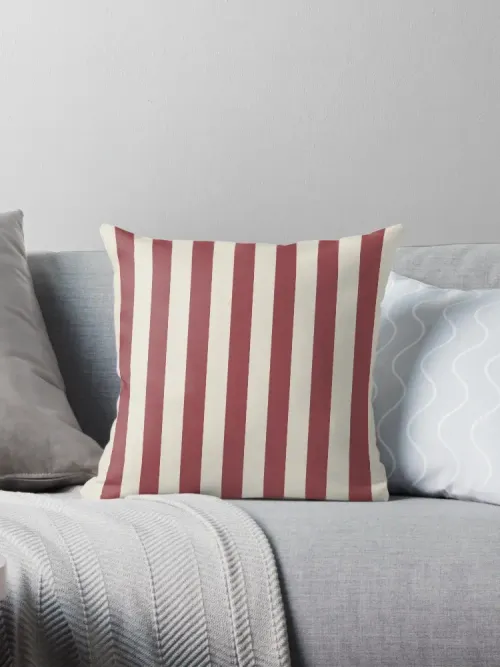 Marsala and cream striped pillowcase