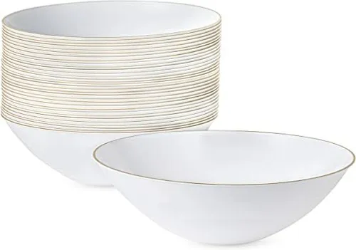 Plastic Gold Rim Soup Bowls