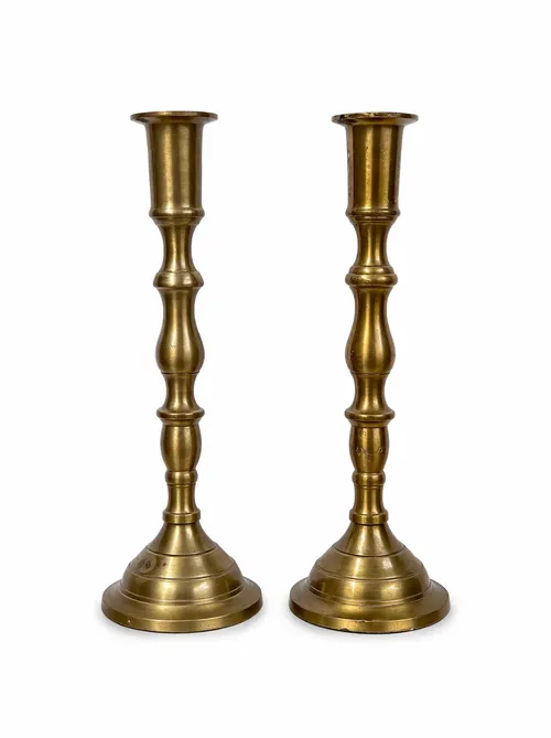Elegant Gold Taper Candle Holders - Set of 2