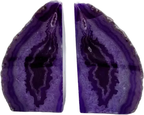 Purple Marble Bookends